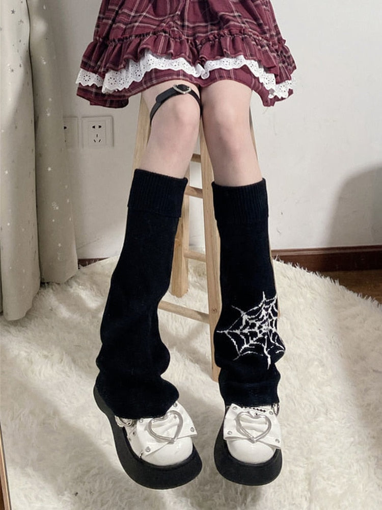 Y2k Goth Girl Japanese Leg Warmers - Pastel Kitten