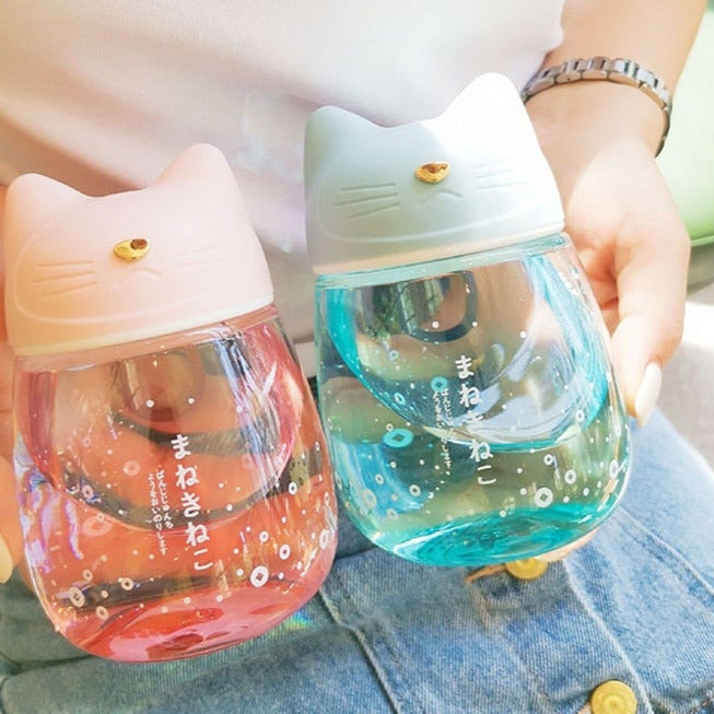 Ulzzang Girl Water Bottle - Pastel Kitten