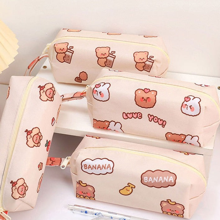 Kawaii Bear Plush Pencil Case - Kawaii Fashion Shop