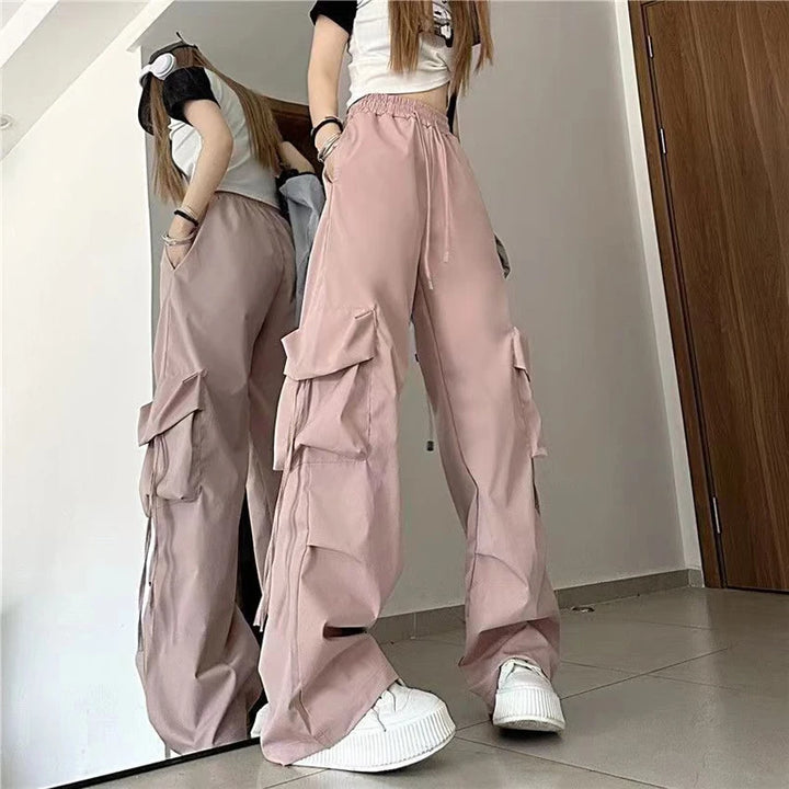 Y2K Baggy Cargo Pants Pastel Kitten