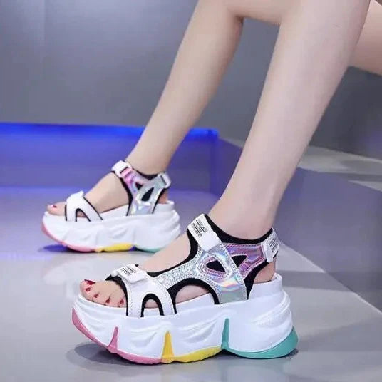 Candy Color Platform Sandals Pastel Kitten