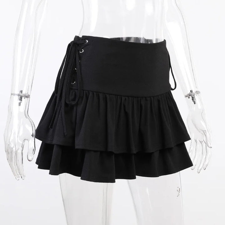 Gothic High-Waist Mini Skirt Pastel Kitten