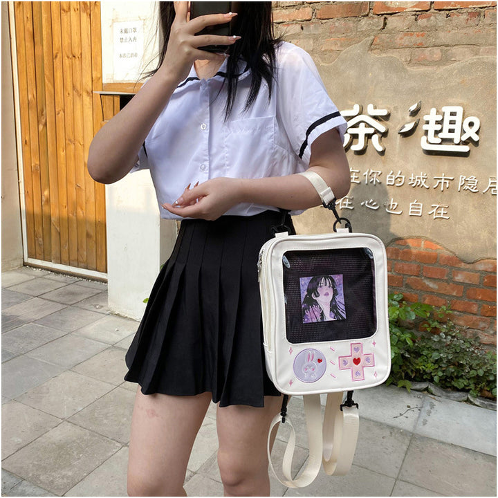 Game Style Transparent Backpack Pastel Kitten