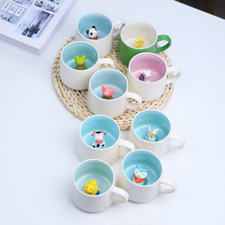 Cute Animal Ceramic Mugs Pastel Kitten