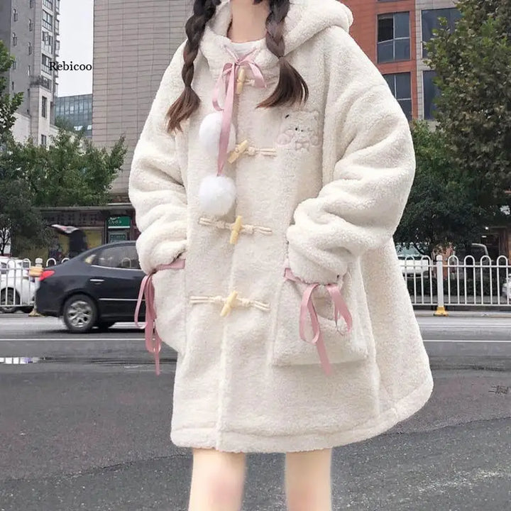 Warm Lolita Hooded Jacket Pastel Kitten