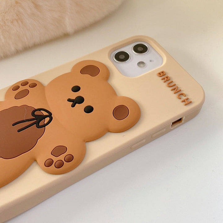 Cute 3D Bear Case for iPhone Pastel Kitten