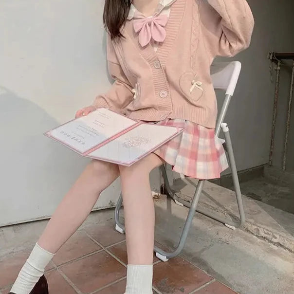 Kawaii School Knit Sweater Pastel Kitten