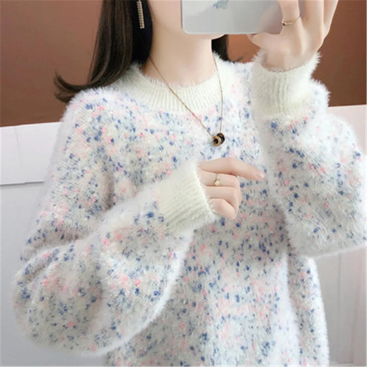 Kawaii Velvet Casual Sweater Pastel Kitten