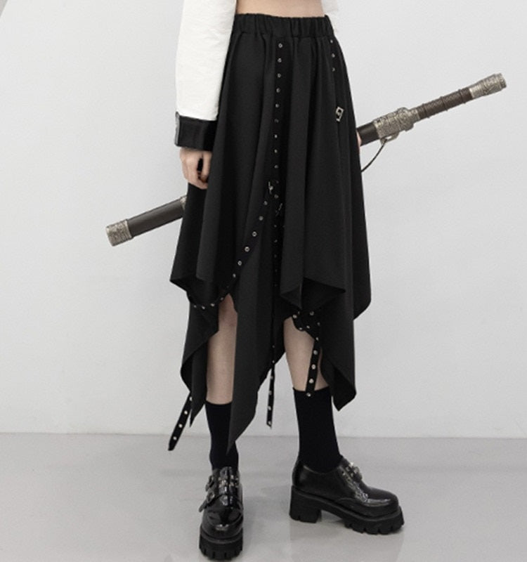 Irregular Gothic Weave Skirt - Pastel Kitten