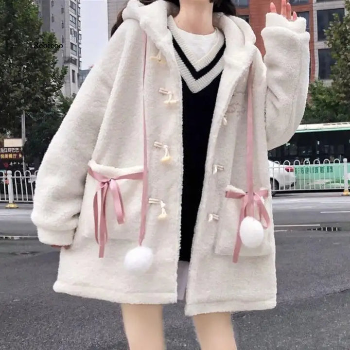 Warm Lolita Hooded Jacket Pastel Kitten