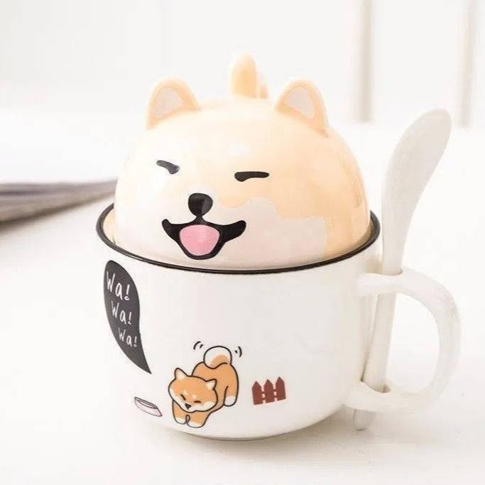 Kawaii Cat & Shiba Inu Mugs Pastel Kitten