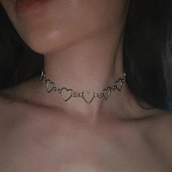 Sweet Heart Choker Necklace Pastel Kitten