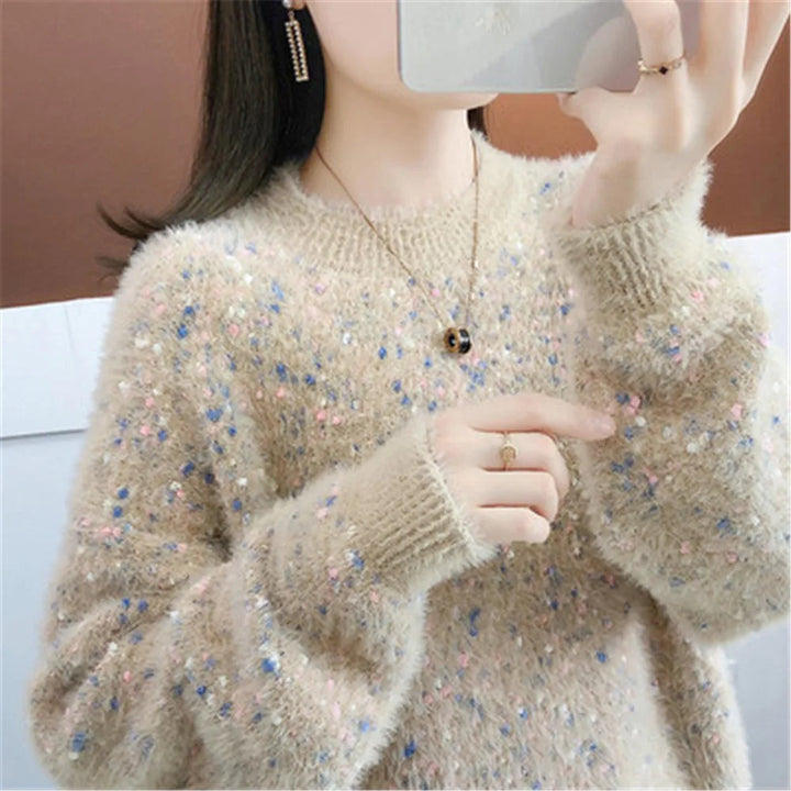 Kawaii Velvet Casual Sweater Pastel Kitten