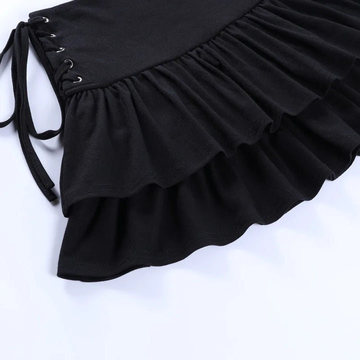 Gothic High-Waist Mini Skirt Pastel Kitten