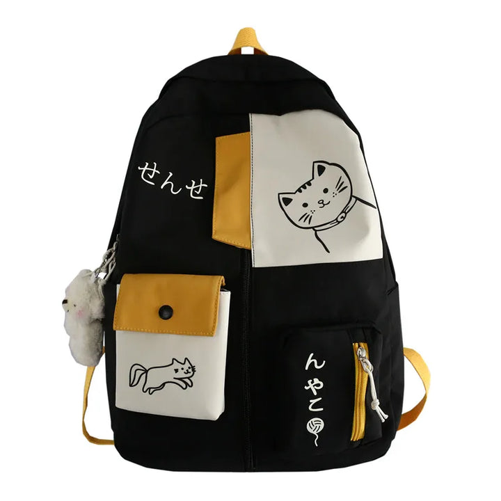 Kawaii Waterproof School Backpack Pastel Kitten