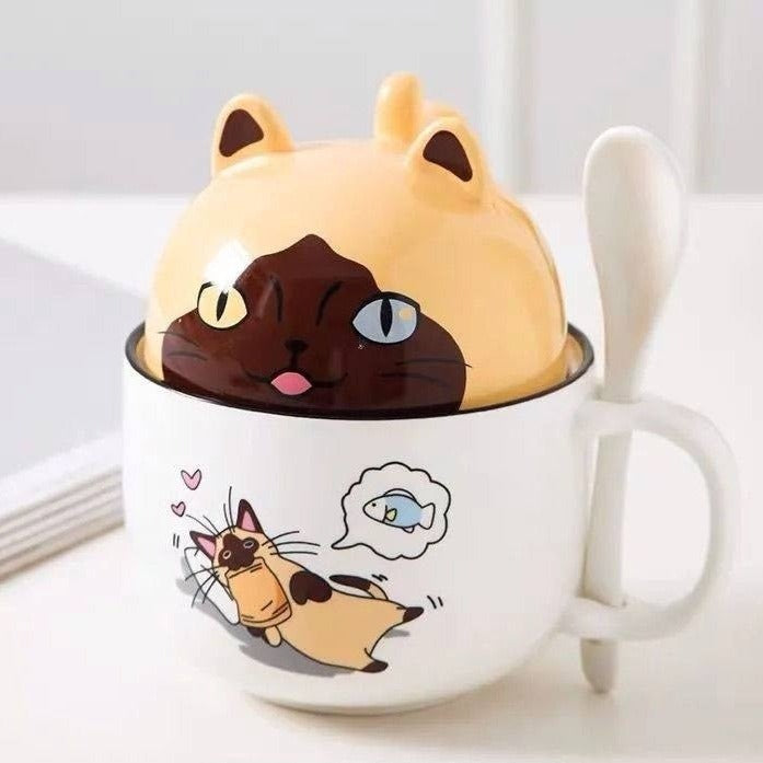 Kawaii Cat & Shiba Inu Mugs Pastel Kitten