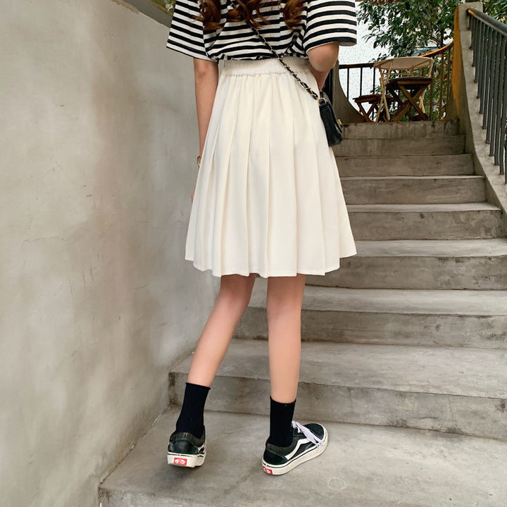 Summer Knee-length Korean Skirts Pastel Kitten