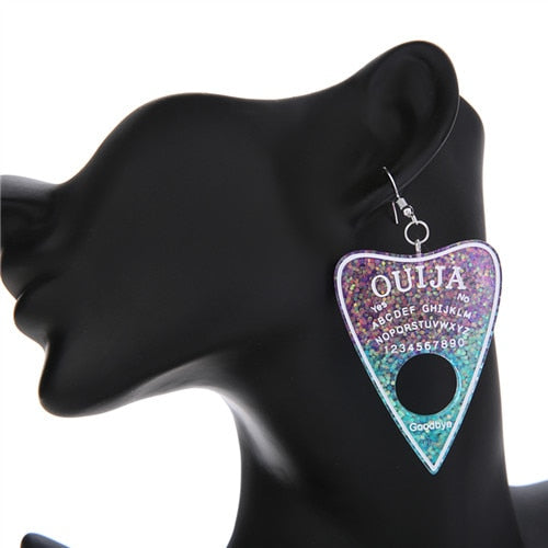 Multicolor Resin Ouija Earrings Pastel Kitten