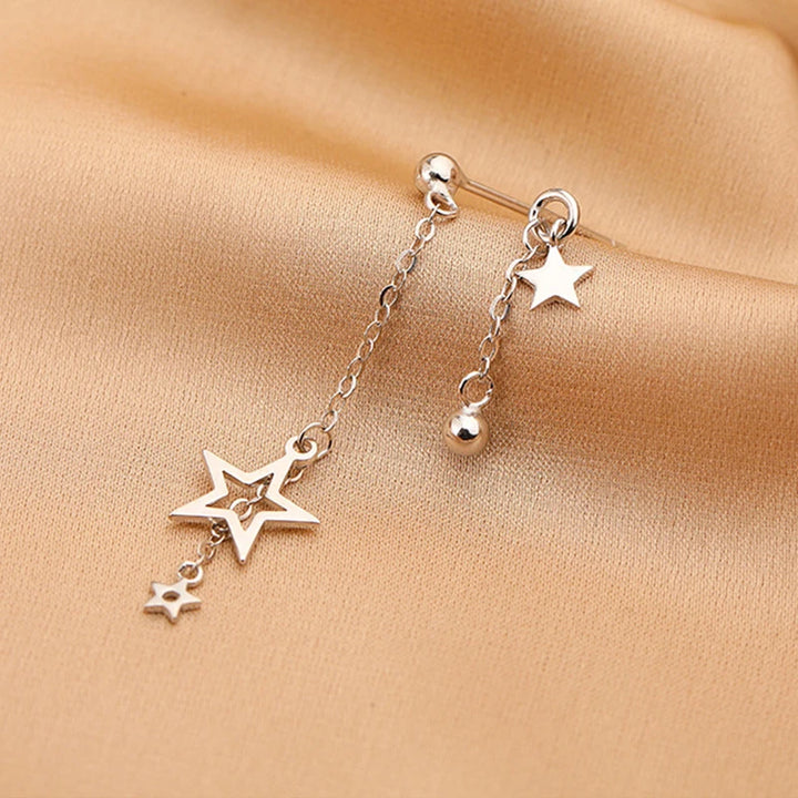 Korean Silver Star Earrings Pastel Kitten
