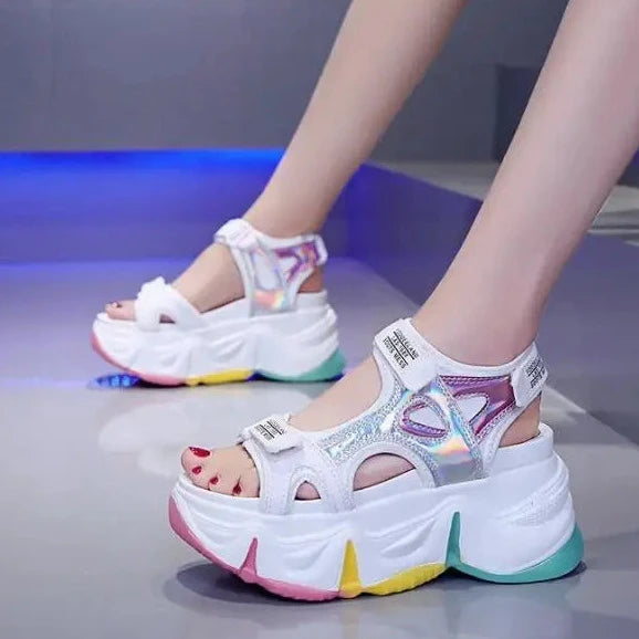 Candy Color Platform Sandals Pastel Kitten