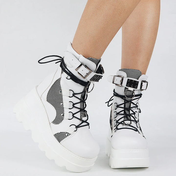 Punk High Platform Ankle Boots Pastel Kitten