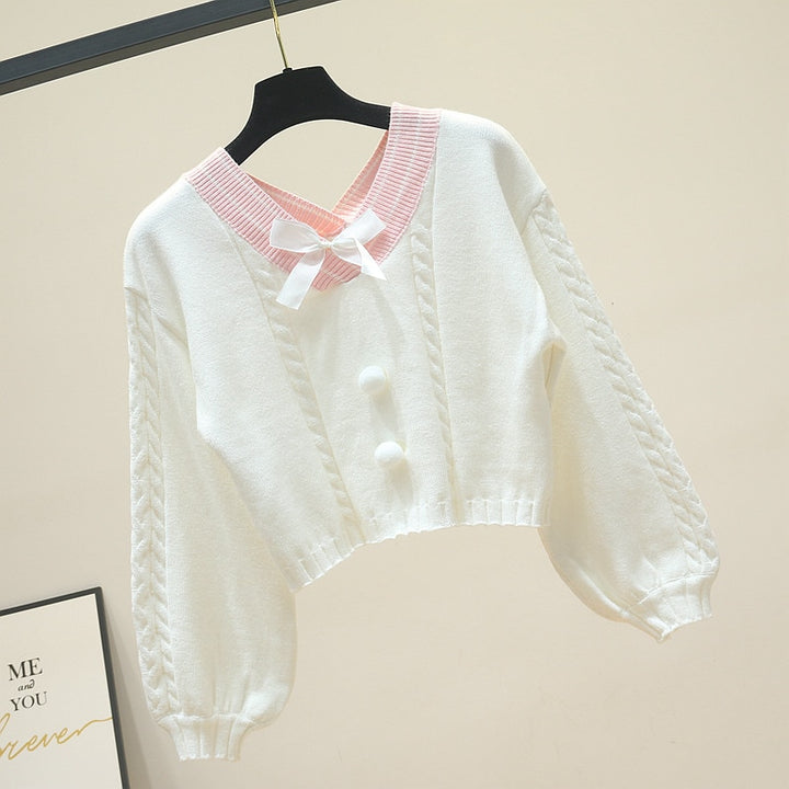 Knitted Kawaii Sweater Pastel Kitten