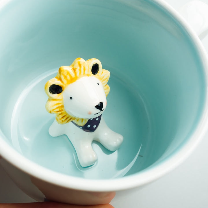 Cute Animal Ceramic Mugs Pastel Kitten