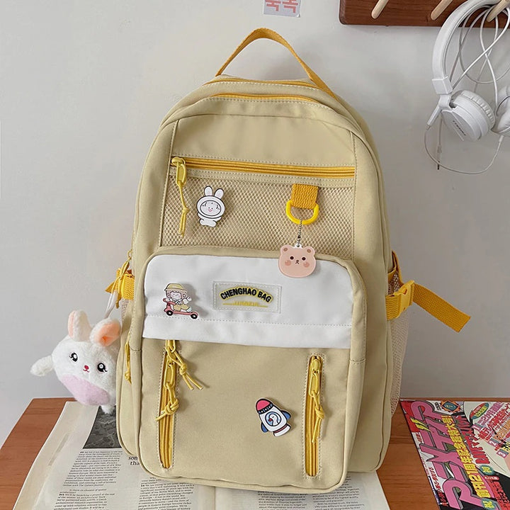 Aesthetic School Backpack Pastel Kitten