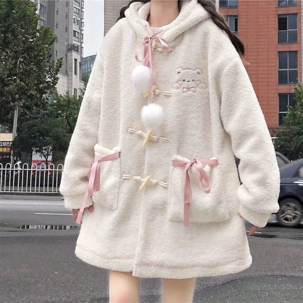 Warm Lolita Hooded Jacket Pastel Kitten