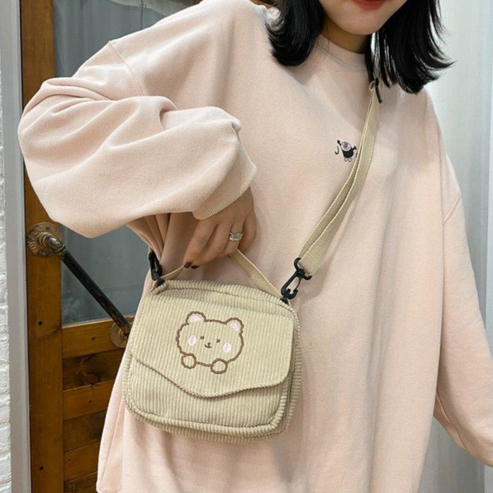 Kawaii Bear Messenger Bag Pastel Kitten