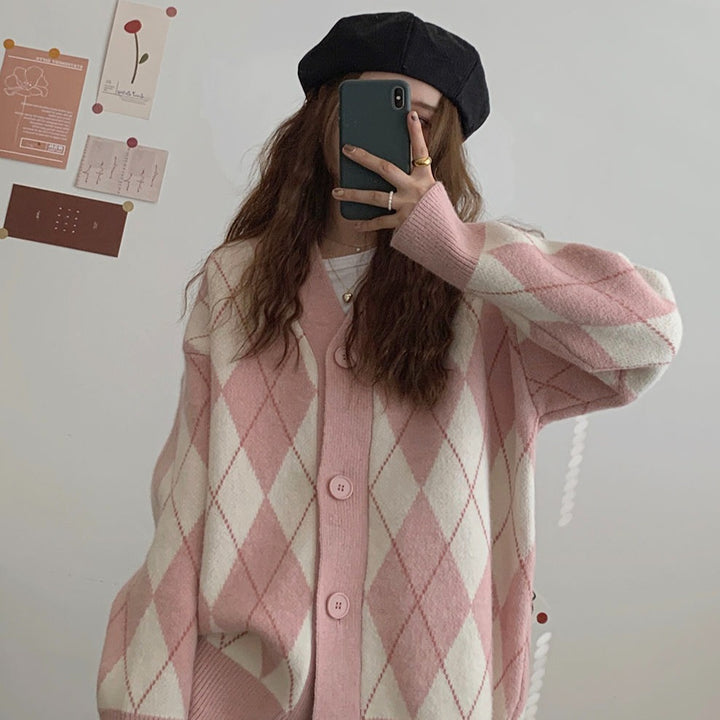 Korean Oversize Cardigan Pastel Kitten