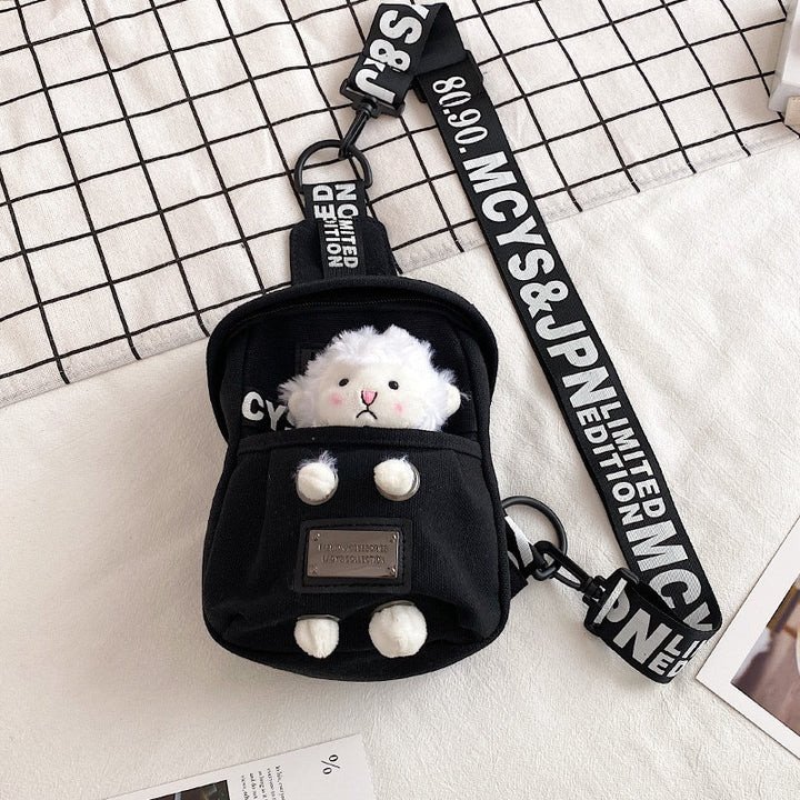 Kawaii Plush Toy Crossbody Bag Pastel Kitten