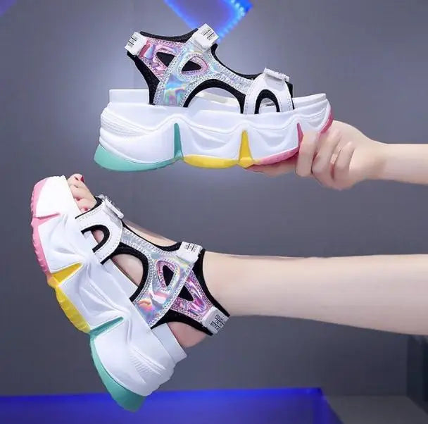 Candy Color Platform Sandals Pastel Kitten