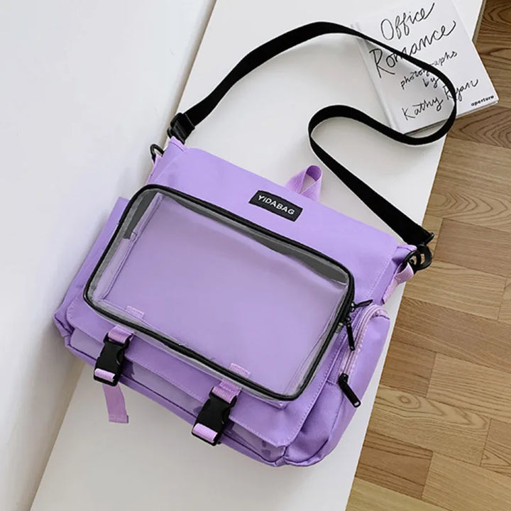 Clear Pocket Ita Bag Pastel Kitten