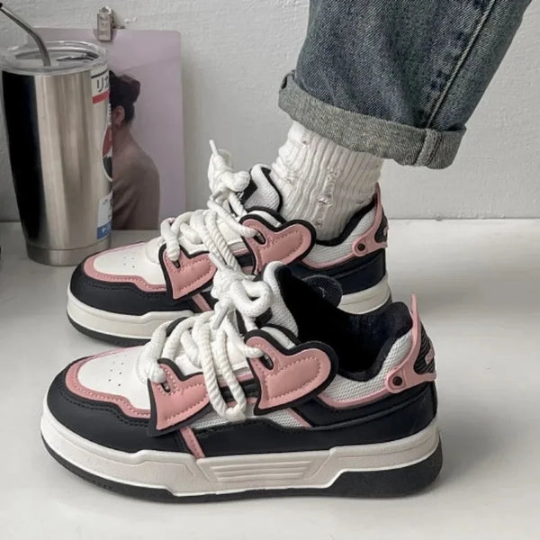 Harajuku Heart Platform Sneakers Pastel Kitten