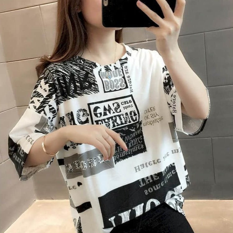 CHERRYKITTEN Y2K Oversized Graphic Tee For Women | Vintage Acid Wash Short Sleeve T-Shirt, Streetwear Unisex Tops - View #10