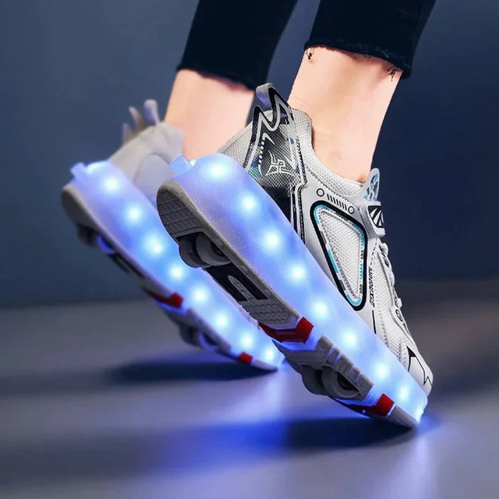 Cute Harajuku LED Roller Sneakers Pastel Kitten