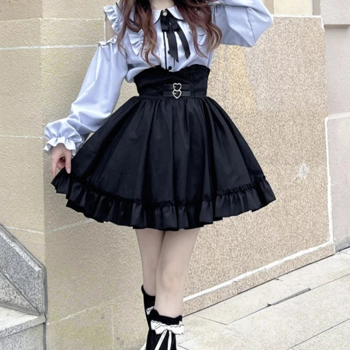 Pastel Gothic Lolita Outfit Set - Shirt & Skirt Pastel Kitten