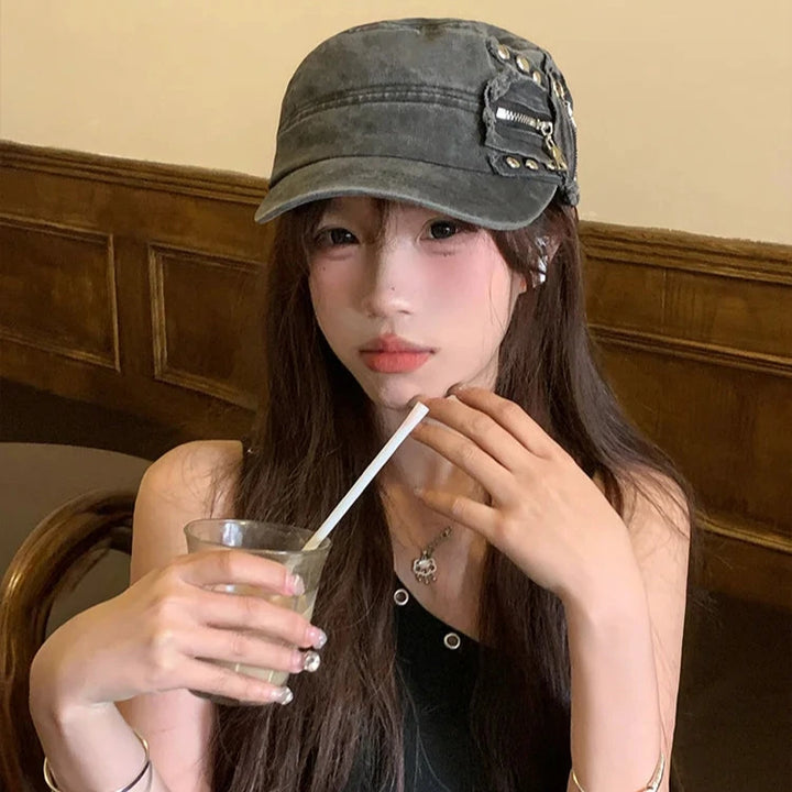 Vintage Washed Baseball Cap Pastel Kitten