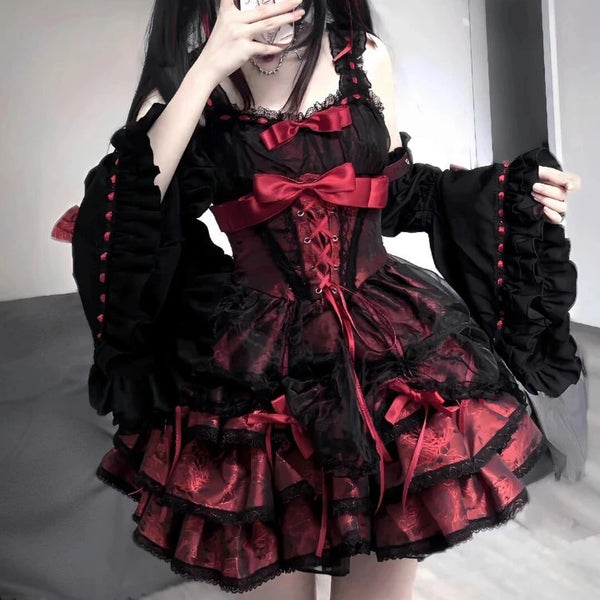 Japanese Gothic Lolita Mini Dress Pastel Kitten