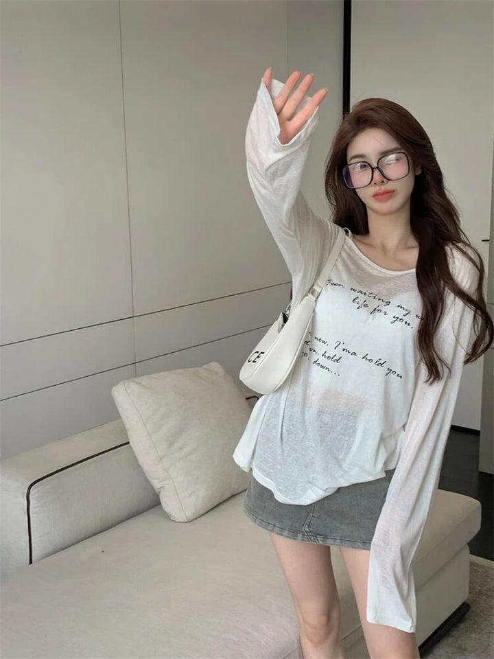 Y2K Oversized Off-Shoulder Longsleeve Pastel Kitten