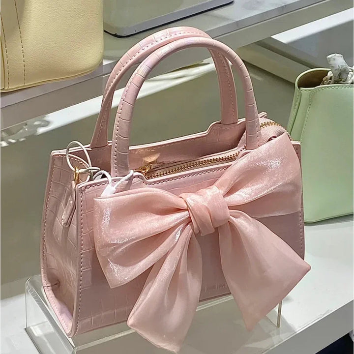 Cute Bowknot Handbag Pastel Kitten