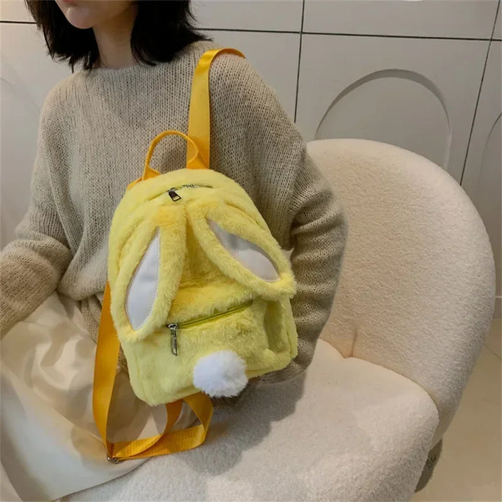 Cute Plush Bunny Backpack Pastel Kitten