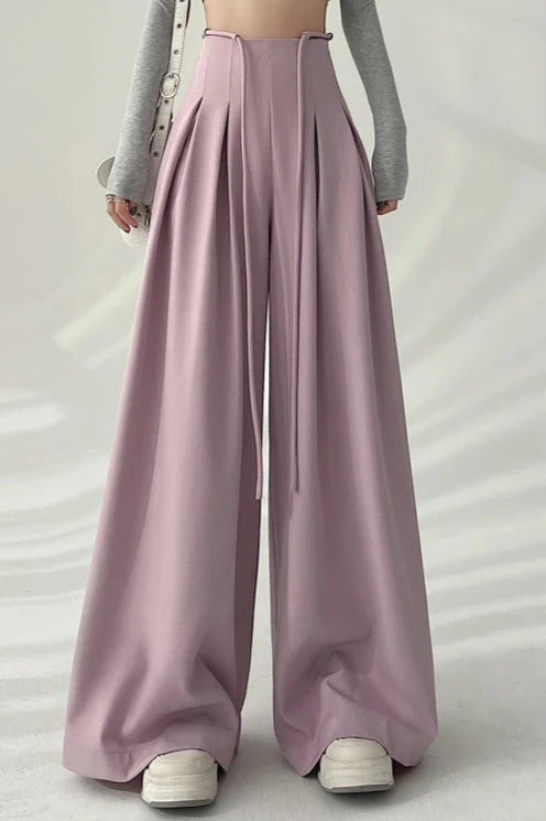 Korean High Waist Wide Pants Pastel Kitten