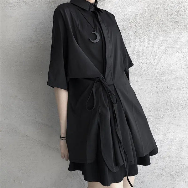 Japanese Oversezied Shirt Dress Pastel Kitten