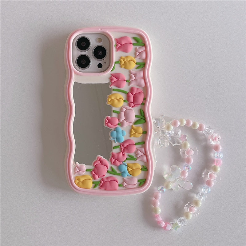 Cute Floral iPhone Case - Pastel Kitten