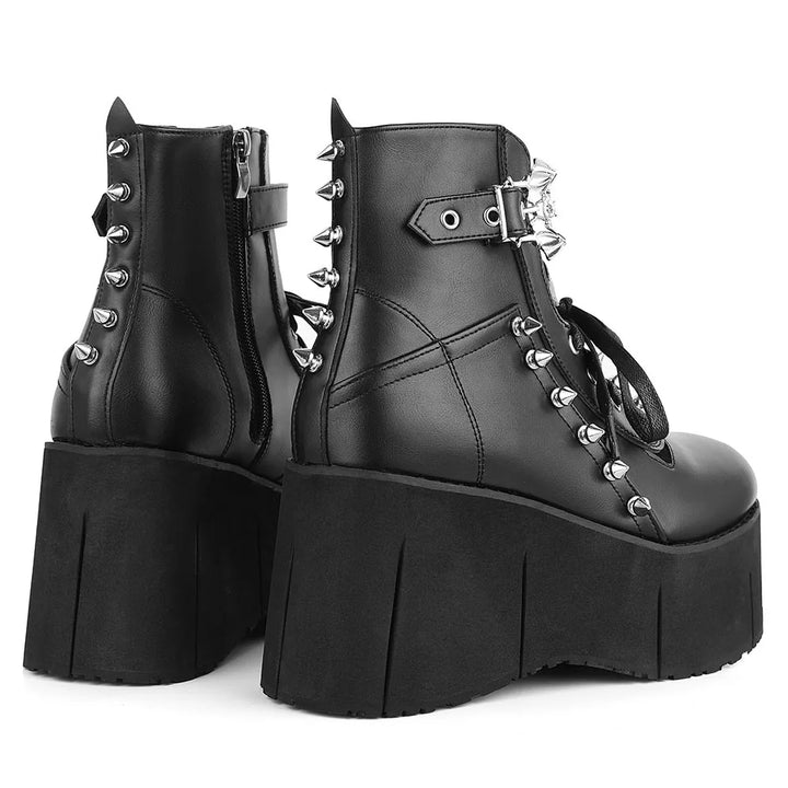Gothic Chunky Platform Boots Pastel Kitten