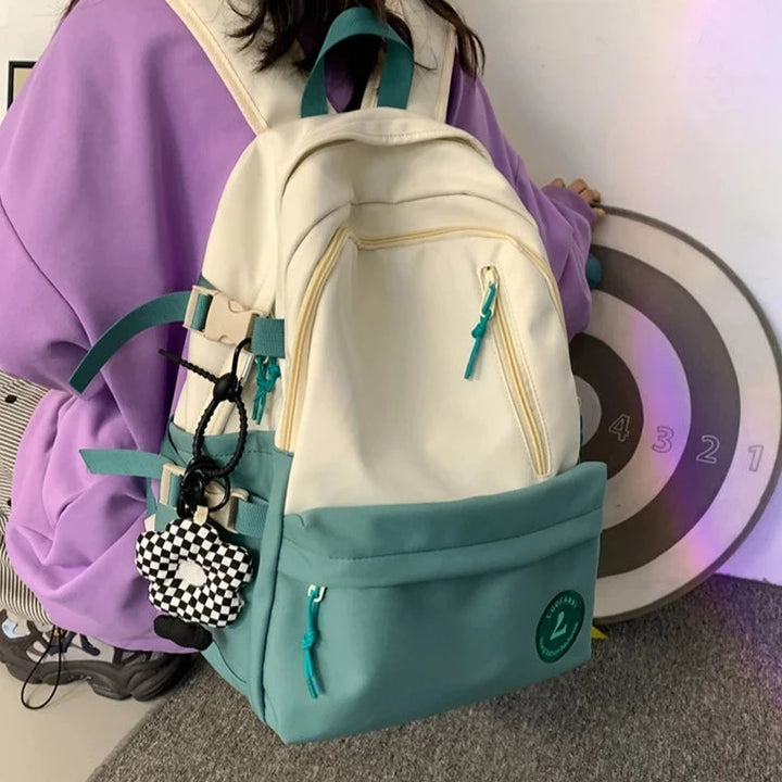 Cute Large School Bag Pastel Kitten