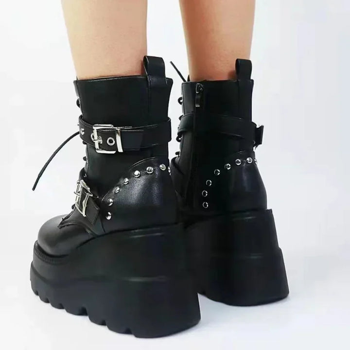 Gothic Casual Ankle Boots Pastel Kitten