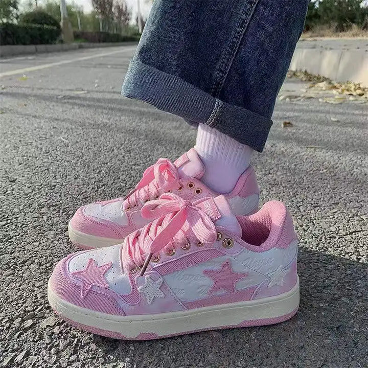 Kawaii Star Sneakers Pastel Kitten